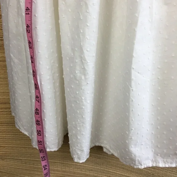 NEW O.P.T. / Tuckernuck 100% Cotton Tied Open Back Swiss Dot Maxi Dress White L - Picture 11 of 13